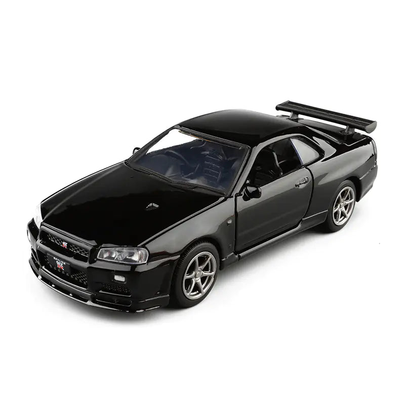 R34 Alloy Car Model - Metal Simulation Toy Car