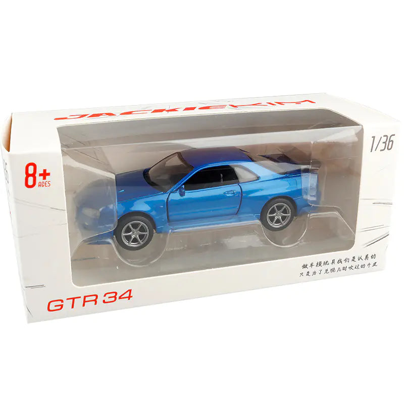 R34 Alloy Car Model - Metal Simulation Toy Car